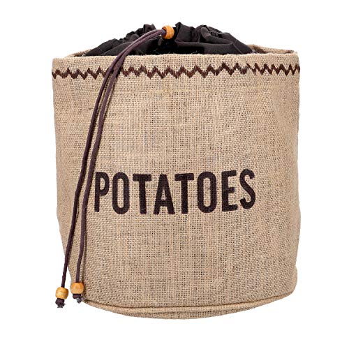 Natural Elements Potato Bag with Blackout Lining Potato Storage Bag Hessian 24 x 24 cm Brown