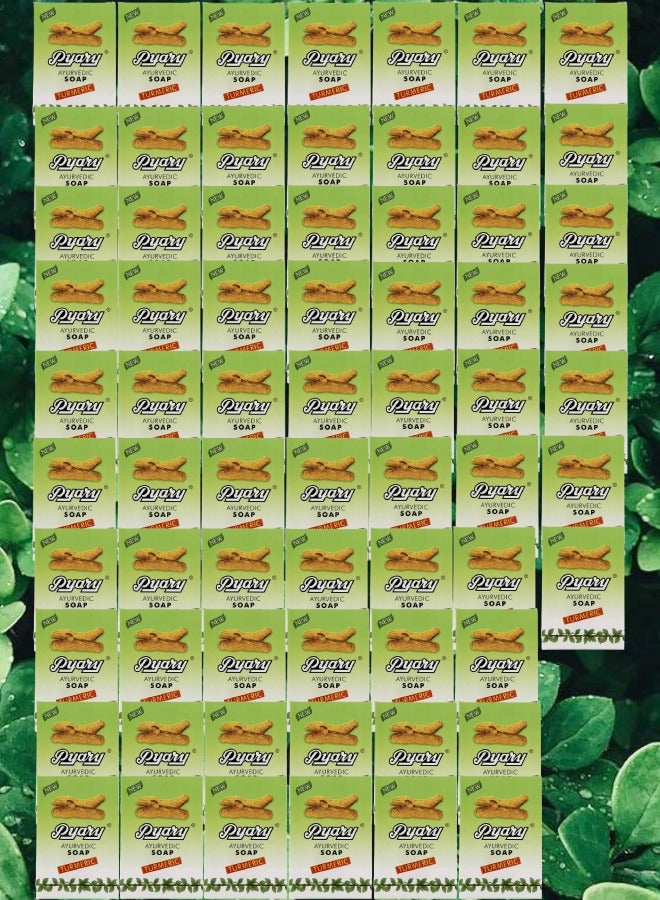 بياري 67 قطع صابون الكركم طبيعي بالكامل مصنوع يدويًا من الايورفيدا نباتي