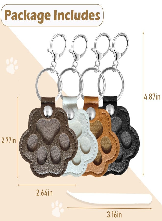 QQM 4PCS Pet Hair Keepsake Keychain, Dog Cat Fur Memory Storage Keyring, Paw Shaped Pet Memorial Key Chain, Leather Key Holder Charm for Purse Bag, Pet Lover Gift Set - Image 5