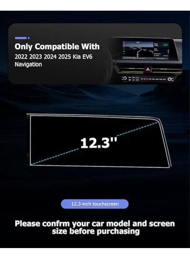 2023 2025 Kia EV6 12 3 Inch Navi Nano Touchscreen Protector 2PCS Set - Image 3