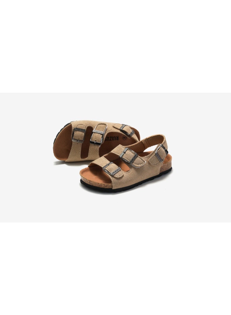 NIBEMINENT For Children Sandals Girls And Boys Sandals Breathable Flats Shoes Summer Comfortable cork sandals  - Image 2