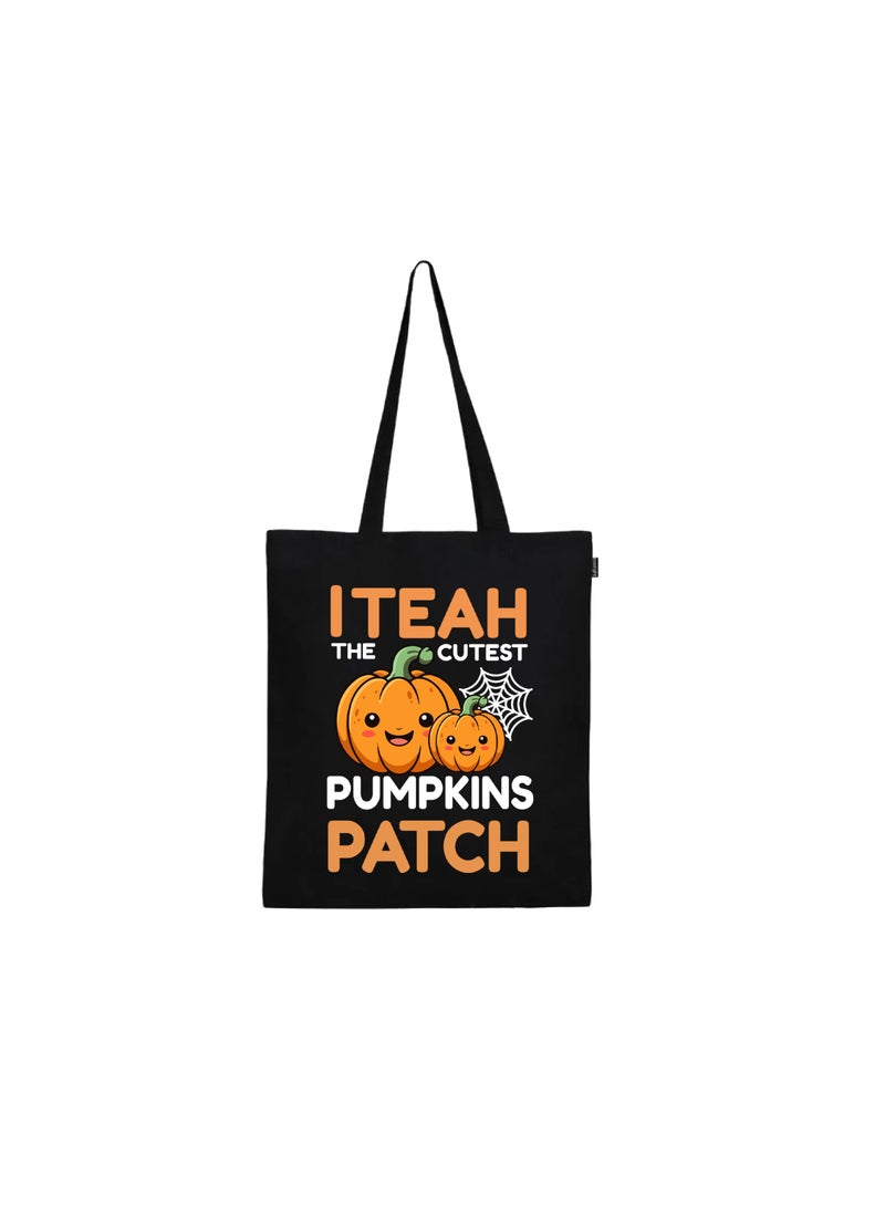 برينت شوب فور مي حقائب حمل صديقة للبيئة - أكياس حلوى قماشية قابلة لإعادة الاستخدام مع مقابض حقائب سوداء للحفلات ذات تصميمات - مثالية للبقالة والاستخدام اليومي - Image 1