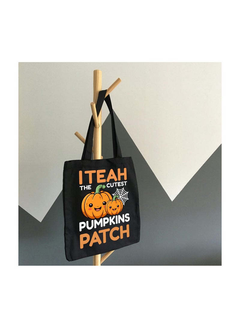 برينت شوب فور مي حقائب حمل صديقة للبيئة - أكياس حلوى قماشية قابلة لإعادة الاستخدام مع مقابض حقائب سوداء للحفلات ذات تصميمات - مثالية للبقالة والاستخدام اليومي - Image 2