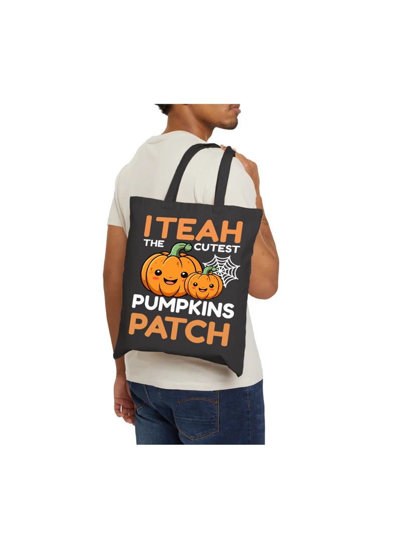 برينت شوب فور مي حقائب حمل صديقة للبيئة - أكياس حلوى قماشية قابلة لإعادة الاستخدام مع مقابض حقائب سوداء للحفلات ذات تصميمات - مثالية للبقالة والاستخدام اليومي - Image 3