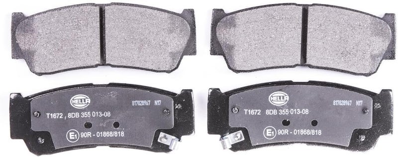 HELLA PAGID 8DB 355 013-081 Brake pad set - T1672 - Thickness: 16.2mm - Brake System: Mando - with acoustic wear warning - for e.g. HAWTAI MOTOR/HYUNDAI - Image 1