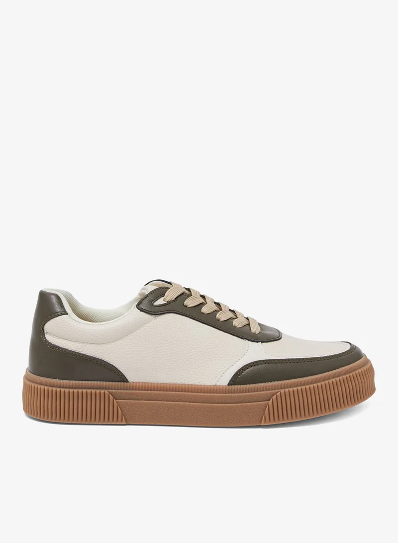 Redtag Men Brown Material Block Skate Shoes