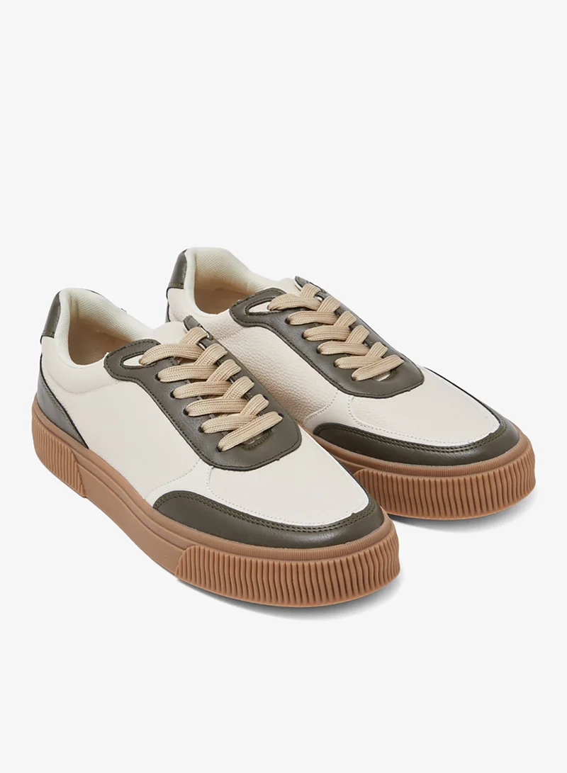 Redtag Men Brown Material Block Skate Shoes