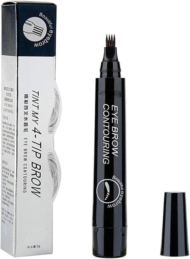 RUDSAA Magical Eyebrow Waterproof Brow Pencil, Eyebrow Contouring Pen,4 Tip Eye Brow Pencils for Women Makeup,natural & long-lasting finish 3d Microblading Eyebrow Pen Pencil,24h Smudge Proof (Black) - Image 1