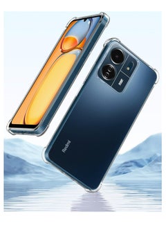 Fankalo حافظة هاتف لهاتف Xiaomi Redmi 13C 4G/ Xiaomi Poco C65 4G كريستال شفاف فائق النحافة مضاد للخدش ومضاد للصدمات غطاء خلفي من مادة البولي يوريثان الحراري  - Image 2