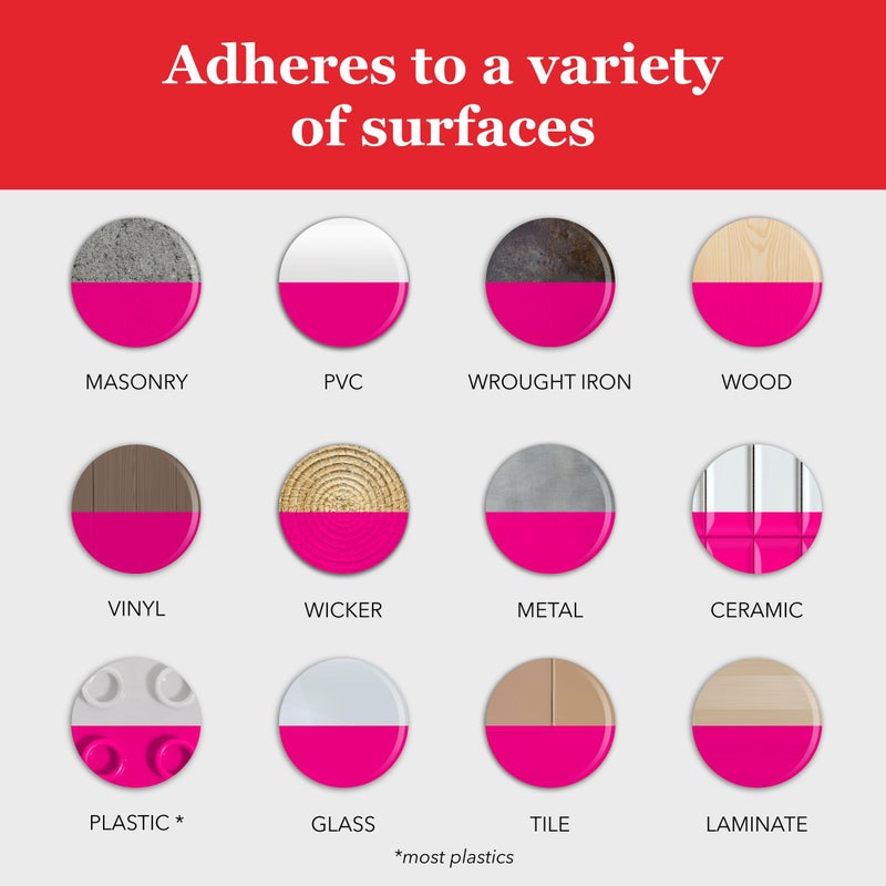 KRYLON رذاذ طلاء لاصق كرايلون فيوجن لجميع الاستخدامات للاستخدام الداخلي/الخارجي، 12 أونصة، وردي ساخن - Image 5