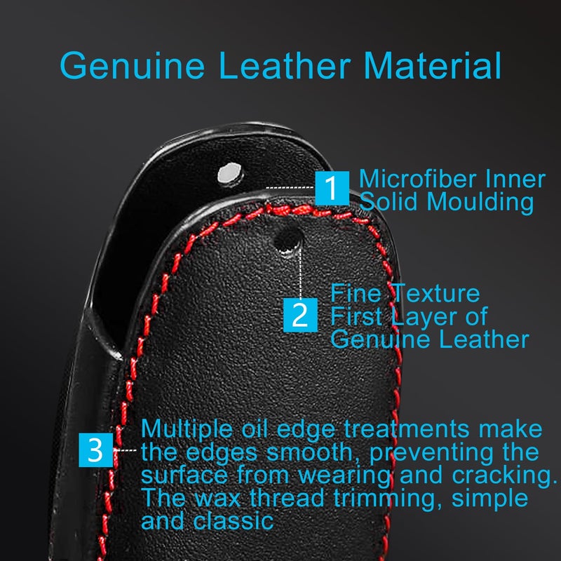 MECHCOS Compatible with Honda Accord Passport CR-V Civic Pilot HR-V Insight Key Fob Cover Case Leather Protector Key Chain Holder - Image 4