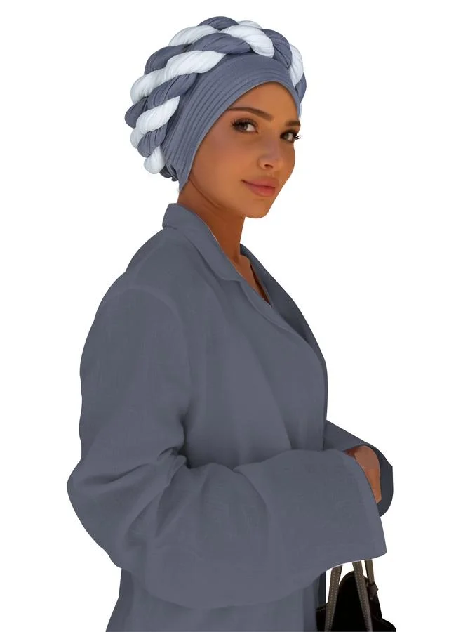 Take Two Grey Knitted Turban Hijab