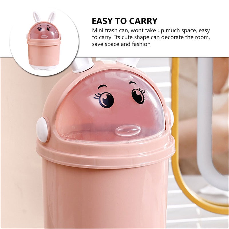 Mini garbage can, compact and portable for desktop use, durable PP and PET material - Image 5