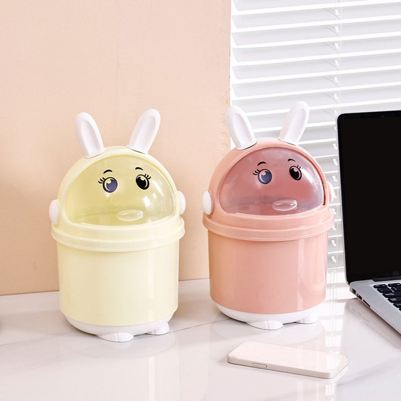 Mini garbage can, compact and portable for desktop use, durable PP and PET material - Image 3
