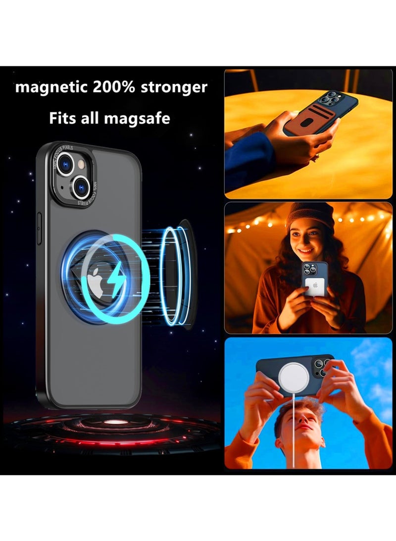 SYOSI Case for iPhone 15 Pro Max for Mgsafe with 360° Rotatable Adjustable Horizontal and Vertical Ring Holder, Anti-Fingerprint, Anti-Drop, Military Shock Protection for iPhone 15 Pro Max 6.7" (Black) - Image 5