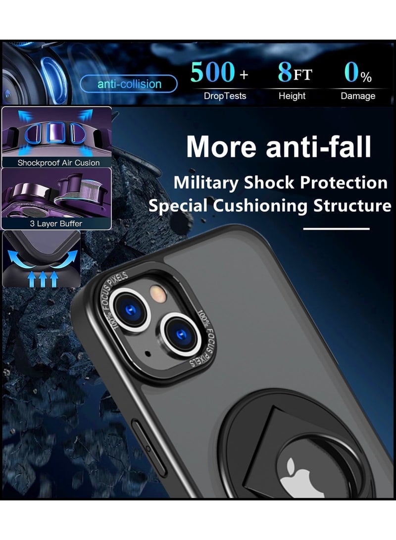 SYOSI Case for iPhone 15 Pro Max for Mgsafe with 360° Rotatable Adjustable Horizontal and Vertical Ring Holder, Anti-Fingerprint, Anti-Drop, Military Shock Protection for iPhone 15 Pro Max 6.7" (Black) - Image 4