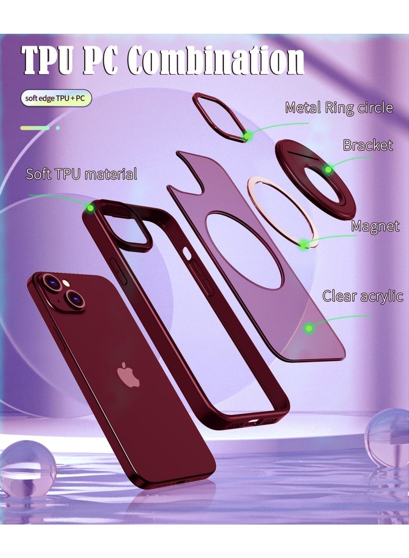 SYOSI Case for iPhone 15 Pro Max for Mgsafe with 360° Rotatable Adjustable Horizontal and Vertical Ring Holder, Anti-Fingerprint, Anti-Drop, Military Shock Protection for iPhone 15 Pro Max 6.7" (Black) - Image 2