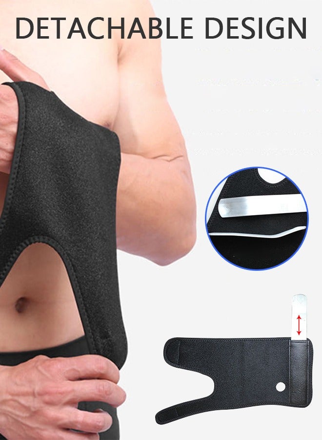 GROIC One Pair Wrist Compression Wrap Brace for Carpal Tunnel, Adjustable Support Strap bands, Wrist Brace Straps Sports Fixed Protection Steel Plate Palm , Removable Support Metal Sheet - Grey - Image 4