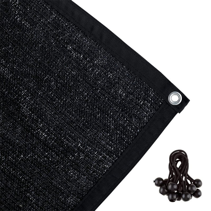 Shatex 90 Shade Fabric Sun Shade Cloth Taped Edge with Grommets SunBlock Mesh Shade for Pergola Cover Canopy 8 x 12 Black