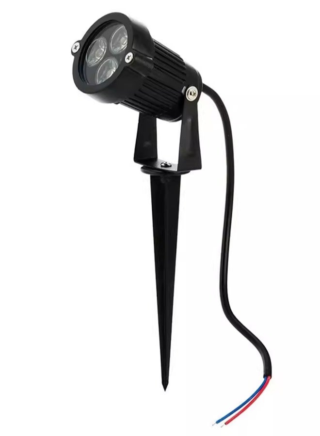 2 حزمة من الأضواء الكاشفة الأرضية LED المزخرفة، DC12V-24V 3W أبيض بارد 6000K IP65 أضواء عشبية مقاومة للماء للفناء الخلفي، الفناء، السياج، الجدار، الممر، الممرات، الرصيف، أضواء البوابة مع أعمدة سبايك - Image 1
