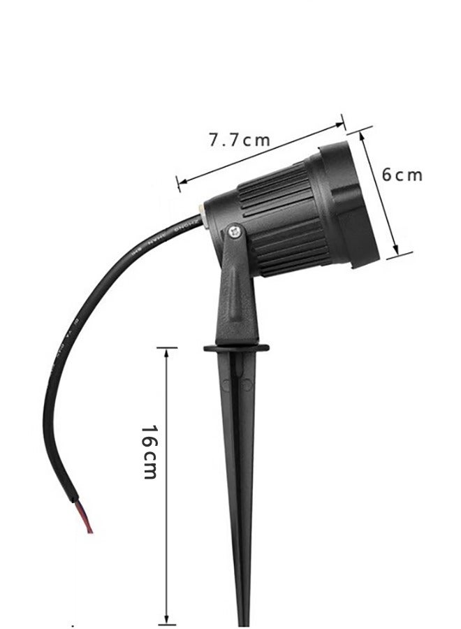 2 حزمة من الأضواء الكاشفة الأرضية LED المزخرفة، DC12V-24V 3W أبيض بارد 6000K IP65 أضواء عشبية مقاومة للماء للفناء الخلفي، الفناء، السياج، الجدار، الممر، الممرات، الرصيف، أضواء البوابة مع أعمدة سبايك - Image 2