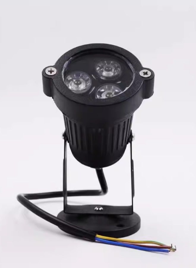 2 حزمة من الأضواء الكاشفة الأرضية LED المزخرفة، DC12V-24V 3W أبيض بارد 6000K IP65 أضواء عشبية مقاومة للماء للفناء الخلفي، الفناء، السياج، الجدار، الممر، الممرات، الرصيف، أضواء البوابة مع أعمدة سبايك - Image 3