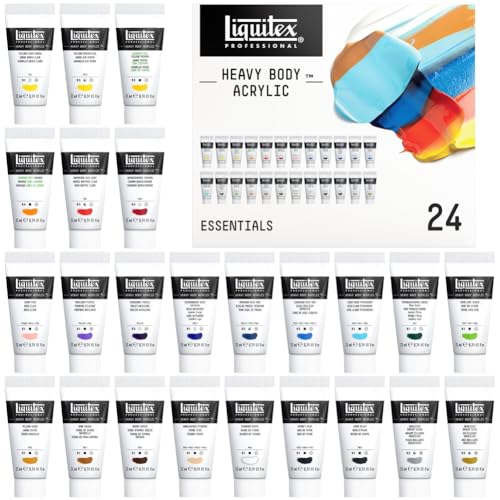 Liquitex دهان أكريليك ثقيل الجسم من ليكويتكس، مجموعة أساسية 24 × 22 مل (0.74 أونصة) - Image 5