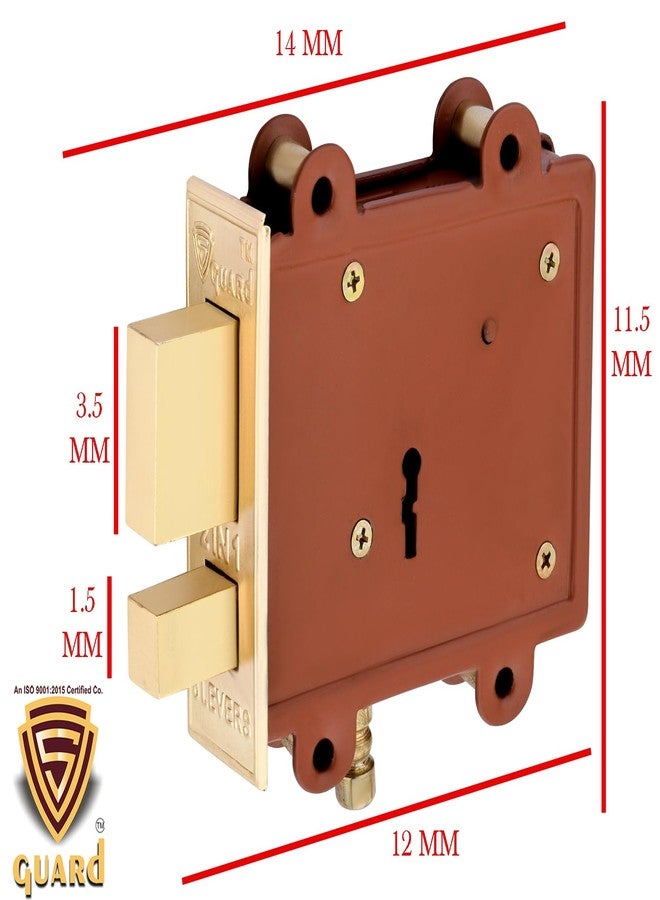 S-GUARD Door Lock for Shop, Main Gate, Godowns, Offices, Warehouse, Trucks - Powder Coated, 100MM, 10 Levers, Both Side Locking (Red) - Image 3