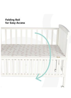 BABYCARA Crib Wooden Baby Bed With Adjustable Heights And Mosquito Net 120x70  - Image 4