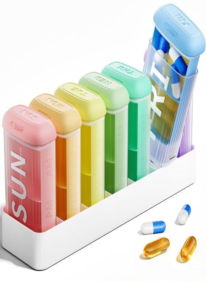 Betife Pill Organizer 2 Times a Day, AM PM Weekly 7 Day Large Pill Box, Travel Medicine Vitamin Holder Container for Daily Supplements - Image 1