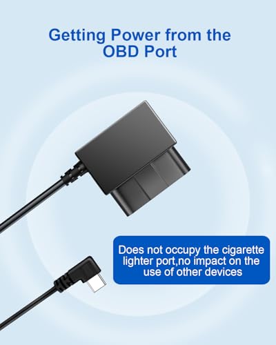 YKT Dash Cam OBD Hardwire Kit, Dash Camera Power Cable Type C Port 11.6-16V to 5V/2.5A with Low Voltage Protection 24h Parking Monitor for Dashcam, GPS (Type-C) (Fit for All Dash Cam) - Image 3
