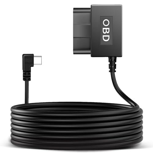 YKT Dash Cam OBD Hardwire Kit, Dash Camera Power Cable Type C Port 11.6-16V to 5V/2.5A with Low Voltage Protection 24h Parking Monitor for Dashcam, GPS (Type-C) (Fit for All Dash Cam) - Image 1
