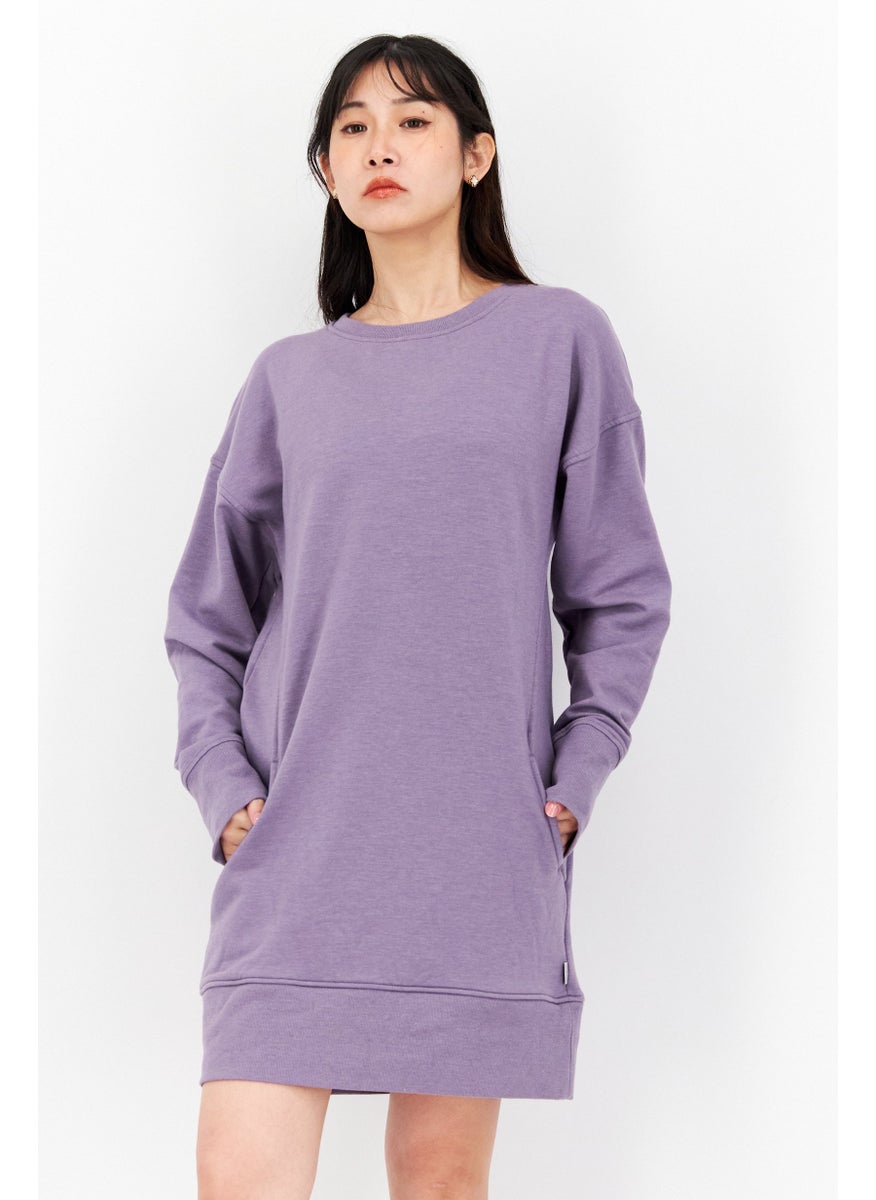 Eddie Bauer - Women Solid Mini Sweater Dress, Lavender - Image 1