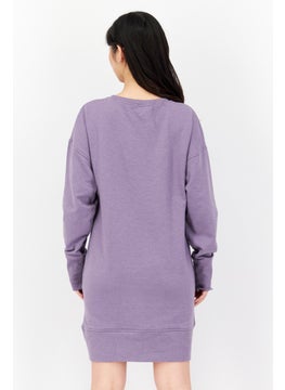 Eddie Bauer Women Solid Mini Sweater Dress, Lavender  - Image 3