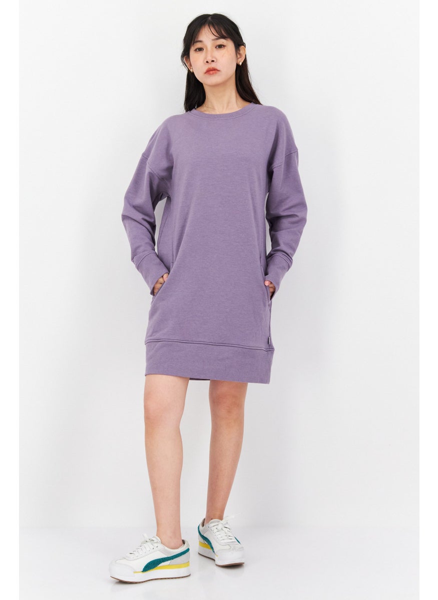 Eddie Bauer - Women Solid Mini Sweater Dress, Lavender - Image 1