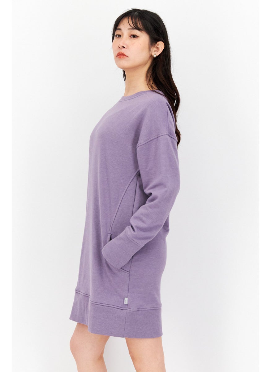 Eddie Bauer - Women Solid Mini Sweater Dress, Lavender - Image 1