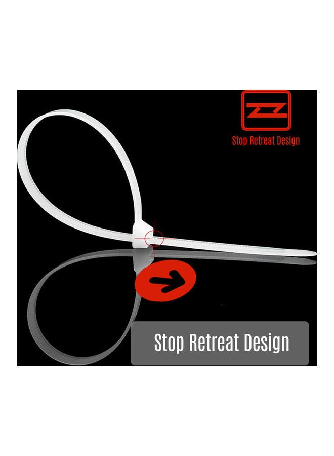 NIBEMINENT Pack Of 100 Self-Locking Nylon Cable Ties White - Image 3