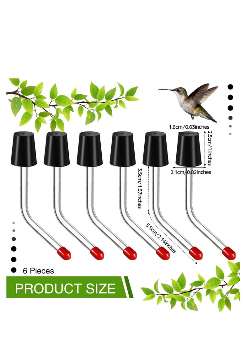 SYOSI - 6 PCS Hummingbird Feeder Tubes with BB Hummingbird Feeder Replacement Parts, Bendable Garden Bird Feeder with Stoppers (Red) - Image 1