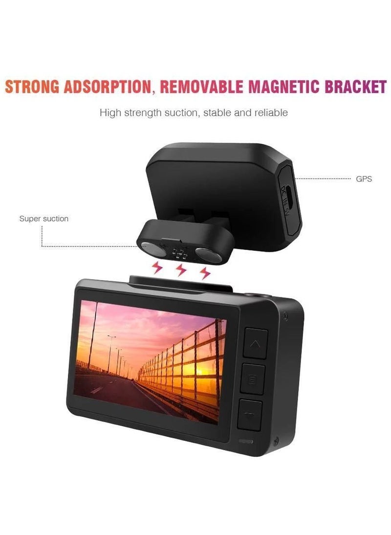 Generic - 4K Dash Cam 3840x2160P Built-in GPS/WiFi Dual Dash Cam for Car Dash Cam, Front and Rear with Sony Sensor, 170° FOV, WDR, Night Vision, Parking Monitor - Image 1