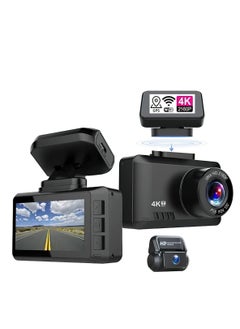 4K Dash Cam 3840x2160P Built-in GPS/WiFi Dual Dash Cam for Car Dash Cam, Front and Rear with Sony Sensor, 170° FOV, WDR, Night Vision, Parking Monitor