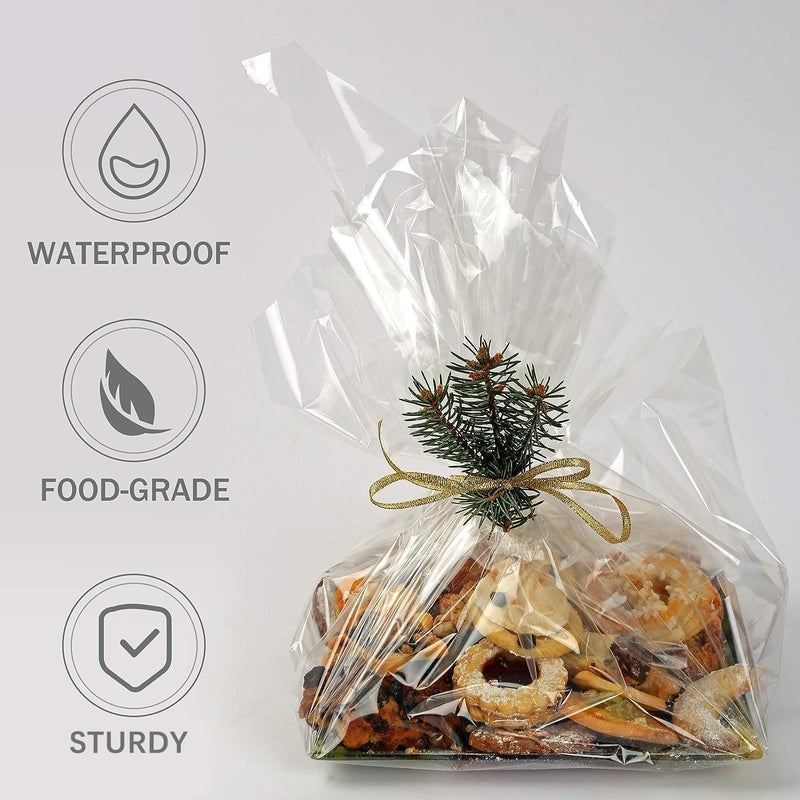 Morepack Cellophane Wrap Roll, Width16 in x 100 Ft Plastic Gift Basket Wrap,Clear Wrapping Paper - Image 4