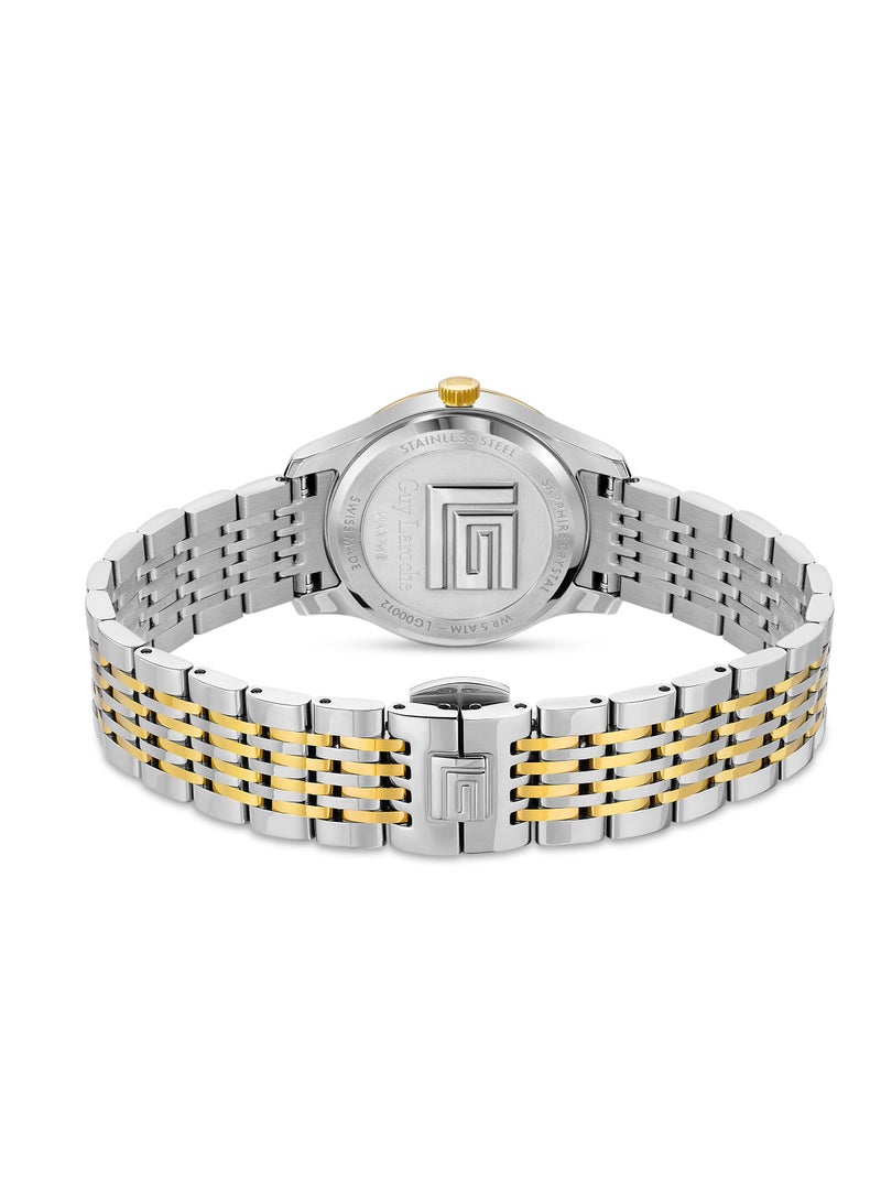 Guy Laroche Maxime Watch for Women with Silver and Gold Stainless Steel Bracelet 29 mm 5 Atm  - Image 3