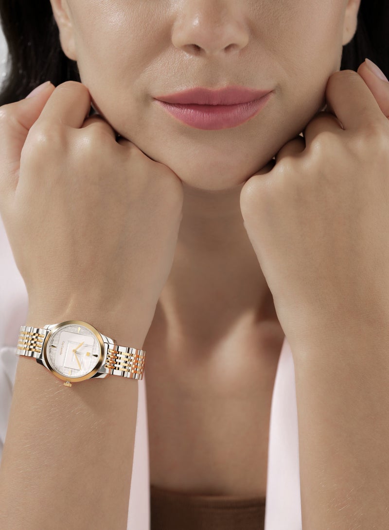 Guy Laroche Maxime Watch for Women with Silver and Gold Stainless Steel Bracelet 29 mm 5 Atm  - Image 5