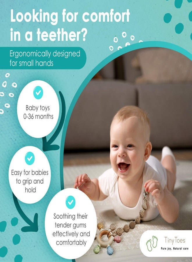 Tiny Toes TinyToes : Baby Teething Toys for Baby Toys 0-6 Months Bpa Free + Links Antidropping | Newborn Toys | | Baby Toys 6-12 Months | Teething Relief | Teethers for Babies 3-6 Months | Baby Necessities - Image 5
