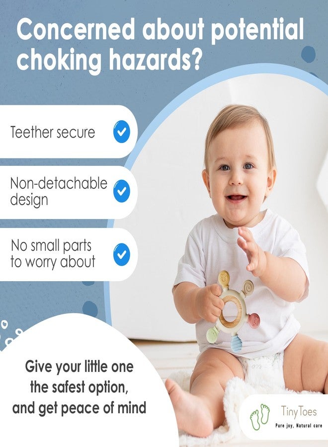 Tiny Toes TinyToes : Baby Teething Toys for Baby Toys 0-6 Months Bpa Free + Links Antidropping | Newborn Toys | | Baby Toys 6-12 Months | Teething Relief | Teethers for Babies 3-6 Months | Baby Necessities - Image 3