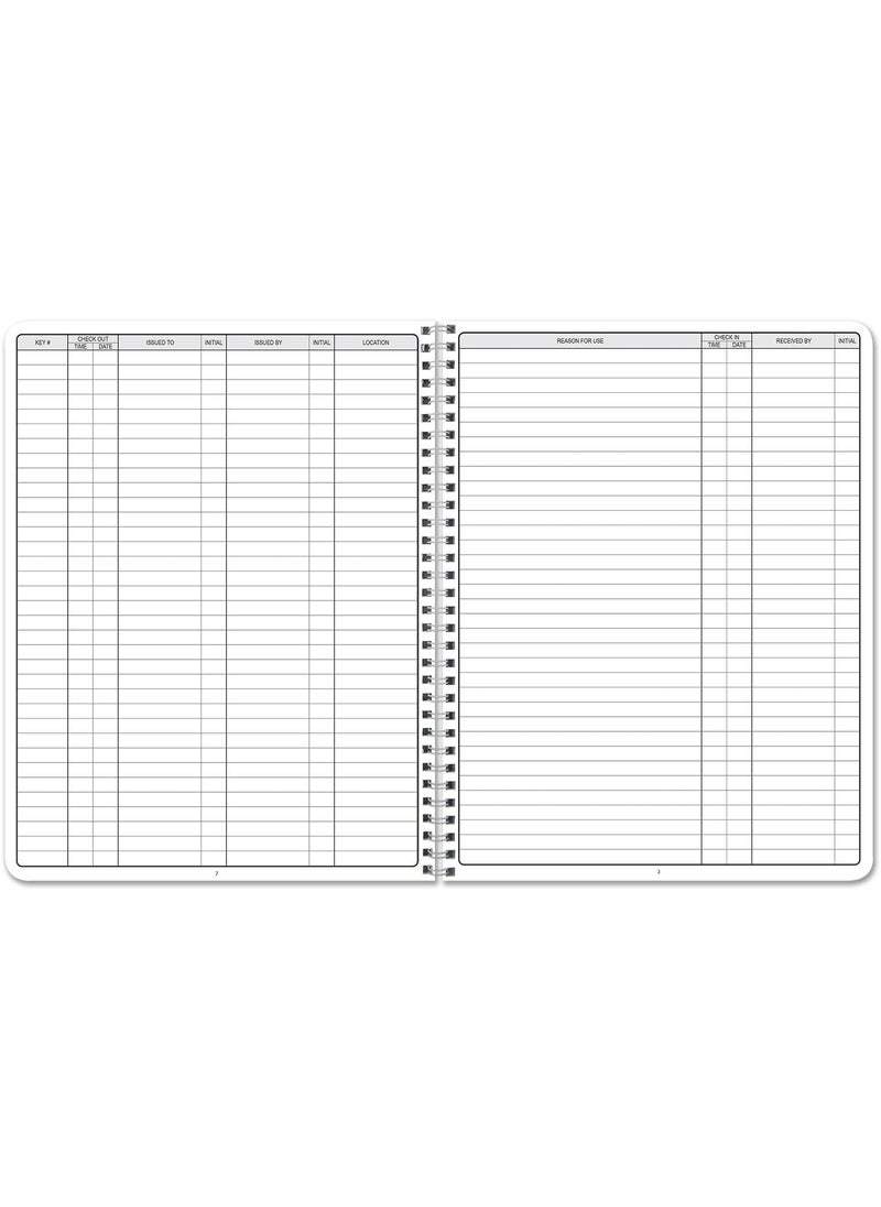 BookFactory BookFactory Key Control LogbookJournalKeys Log Book  120 Pages 85 x 11 WireO LOG1207CWPPKeyControl  - Image 2