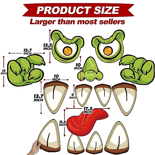 PARTYLOUD Trunk or Treat Car Decorations Kit for SUV, Halloween Cute Monster Face Trunk or Treat Car Decorations Kit, Outdoor Halloween Garage Door Decorations - Image 4