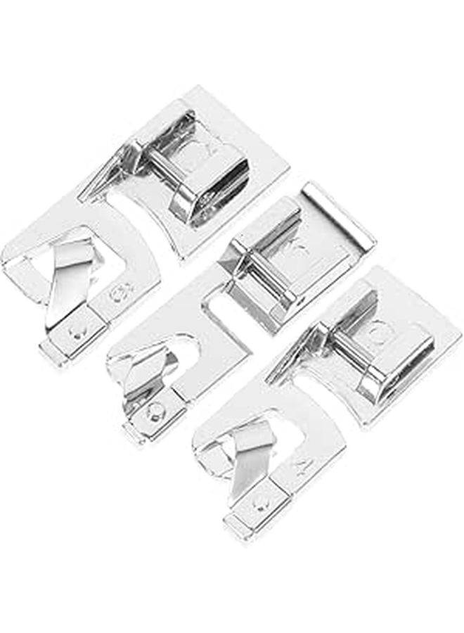 3pcs Low Shank Sewing Rolled Hem Presser Foot Set Metal Hemmer Accessory Compatible Brother Singer - Image 1
