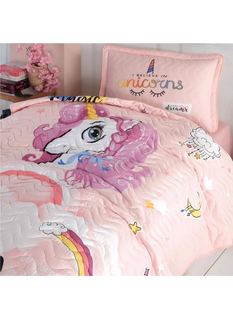 Clasy Ranforce Bedspread Single Pink Dreams V1 Powder