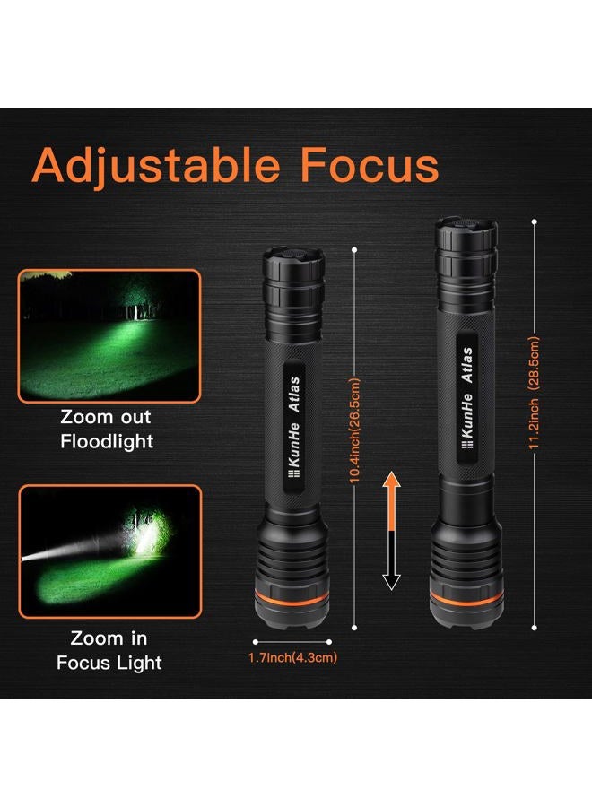 Kunhe Heavy Duty 3D Cell LED Flashlights Large Aluminum Zoomable High Lumens 1000 LM Battery Powered Police Flash Light- Big Flashlight for Home Emergency Power Outages Camping Car - Image 4